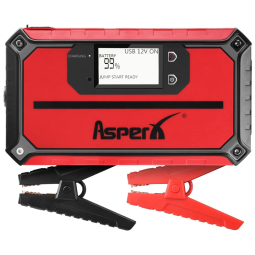 AsperX Bateria Auxiliar de Partida 1000A 18000mAh 12V com Bússola e Luz LED