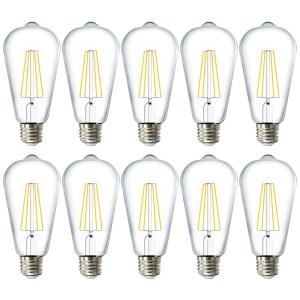 Lâmpada LED Vintage 800LM, 8,5W Frio 4000K, 12 Un, SUNCO LIGHTING ST64C 8W 5K 12PK, Branco