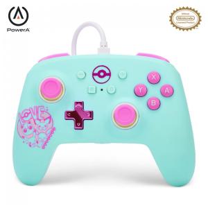 Controle com fio PowerA Enhanced para Nintendo Switch Pokémon Sweet Friends com entrada de áudio e botões avançados mapeáveis