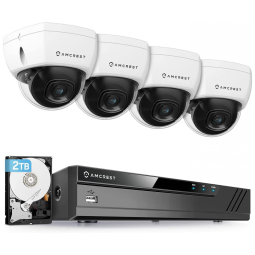 Sistema de Câmera de Segurança sem Fio 4K IP PoE Amcrestcom Cartão de 2TB