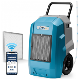 Desumidificador85 Litros com Conexão de Drenagem de Bomba e Controle por WiFi, ALORAIR, Azul