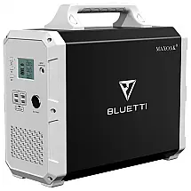 BLUETTI Gerador de Energia Solar Portátil 1500Wh 1000W, AC, DC 12V, PD 45W, Preto