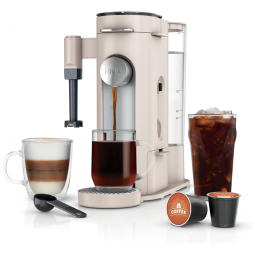 Máquina de Café Ninja Pods e Grounds Individual XL Compatível K-Cup 4 Estilos Reservatório 2 L Frother Integrado Tamanhos 177-710 mL Pedra