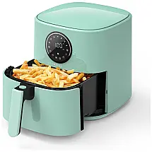 CROWNFUL AFT05001 UL Fritadeira Elétrica AirFryer com 7 Funções 5L de Capacidade e Painel de Controle Digital, 110V, 1500W, Verde