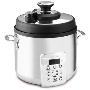 Panela de Pressão Elétrica 6L com 8 Predefinições e Cerâmica Antiaderente, 110V, ALL CLAD 7211002469, Prateado