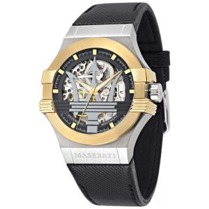 Relógio Masculino Analógico com Pulseira de Couro, Modelo, MASERATI R8821108011, Preto