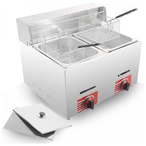 Fritadeira a Gás Dupla 20 Litros de Capacidade, Aço Inoxidável, 110V 11260BTU, LAKAGO