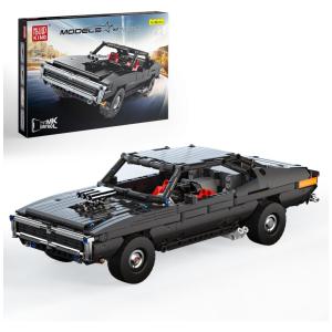 Kit de Construção Carro Dodge Charger com 1098 Peças e Controle Remoto para Adolescentes e Adultos, Mold King, Preto