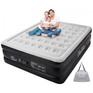 Colchão Inflável Casal com Bomba Embutida, Para até 300KG, OlarHike, Cinza