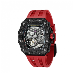 Relógio Masculino Automático Mecânico a Prova dÁgua 50M, TSAR BOMBA TB8208SGLZ, Vermelho