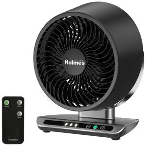 Ventilador de Mesa com 3 Velocidades, Inclinação Ajustável de 90, Painel Digital e Controle Remoto, 110V, HOLMES Blizzard, Preto