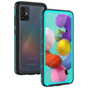 Capa Celular Prova Dágua IP68 Galaxy, Piscina, LANHIEM LH WP A51, Azul piscina