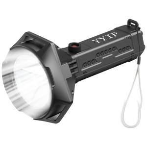 Lanterna LED Recarregável 10000 Lúmens Resistente a água IP66, YYIF yiff 01, Preto