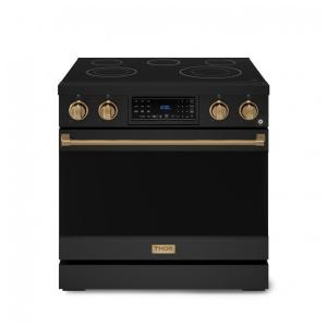 Fogão elétrico de piso 91cm Thor Kitchen Gordon Ramsay vidro cerâmico 5 zonas forno elétrico 170L convecção e grill 220V