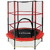 Cama Elastica Infantil com Diâmetro e Rede de Proteção para até 50 kg, FIRSTE, Vermelho