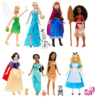 Conjunto de 8 Bonecas Disney