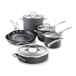 Conjunto de Panelas e Frigideiras em Aço Inoxidável, 10 Peças, CALPHALON 1948248, Preto