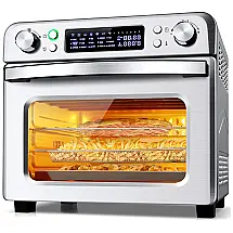 Forno Elétrico de Bancada COOCHEER 26.5L 15 em 1 Multifunções em Aço Inoxidável, 110V, 1800W, Prata