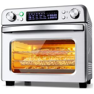 Forno Elétrico de Bancada COOCHEER 26.5L 15 em 1 Multifunções em Aço Inoxidável, 110V, 1800W, Prata