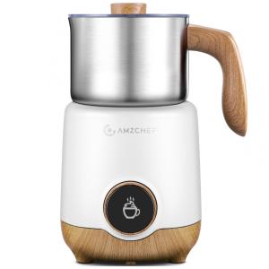 Espumador e Aquecedor de Leite AMZCHEF 8 em 1, 550W, 600ml em Aço Inox, Automático - Ideal para Latte, Cappuccino e Espuma Quente