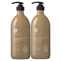 Shampoo e Condicionador Óleo de Rícino Jamaicano Cabelos Finos e Secos 1 Litro, L LUSETA, Marrom Claro