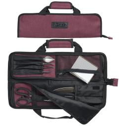 Estojo, Bolsa Portátil para Facas com 12 Slots, Facas não Incluídas, ASAYA, Vermelho