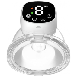 Bomba Tira Leite Única Elétrica Recarregável com Painel Digital 3 Modos e 9 Níveis de Sucção, Branca, NOASAGE, Branco