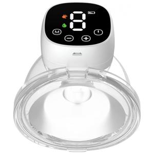 Bomba Tira Leite Única Elétrica Recarregável com Painel Digital 3 Modos e 9 Níveis de Sucção, Branca, NOASAGE, Branco