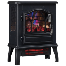 Lareira Elétrica com Chamas 3D Ajustáveis, 5200 BTU, 110v, Duraflame , Preto