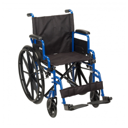 Cadeira de Rodas Leve Drive Medical Azul Apoios Pés Removíveis Blue Streak