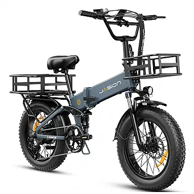 Bicicleta elétrica dobrável Jasion azul,