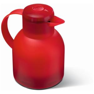 Garrafa Térmica 1 Litro Isolada de Pressão com Revestimento de Vidro, Emsa Samba, Vermelha