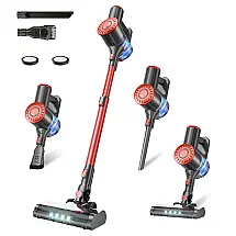 Aspirador de Pó Sem Fio com Suporte Autoportante, Aspiradores de Vara de 40KPA para Casa, Recarregável e Leve, Filtragem de 7 Camadas