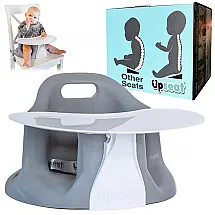 Assento Elevador Upseat Ergonômico Cinza com Bandeja para Bebês 4 a 24 Meses