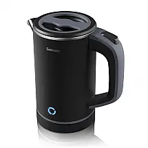 Mini Chaleira Elétrica Sekaer 800mL em Aço Inoxidável com Desligamento Automático e Indicador de LED, 110V, Preta