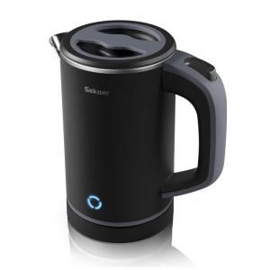 Mini Chaleira Elétrica Sekaer 800mL em Aço Inoxidável com Desligamento Automático e Indicador de LED, 110V, Preta