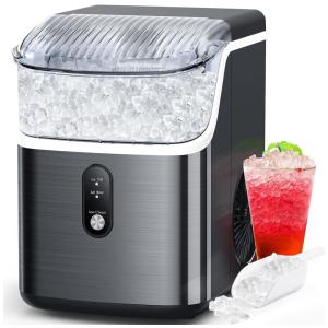 Máquina de Gelo até 12 kg em 24H Portátil com Alça e Colher, 110V, COWSAR R600a, Preta