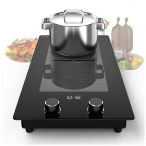 Cooktop Elétrico Portátil de Indução com 2 Bocas, Controle Giratório, 9 Níveis de Potência, Trava de Segurança e Temporizador, 110V 3000W