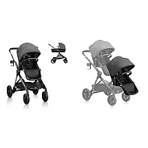 Carrinho Evenflo Pivot Xpand Preto Modular Converte de Simples para Duplo até 25 kg