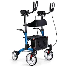 Andador Adulto Idoso Healconnex com Freios, Apoio de Braço e Cesto, Suporta até 136 Quilos, Azul