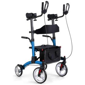 Andador Adulto Idoso Healconnex com Freios, Apoio de Braço e Cesto, Suporta até 136 Quilos, Azul