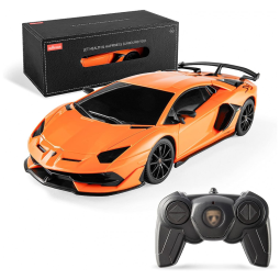 Carrinho de Controle Remoto Lambo Escala 1:24 para Adultos e Crianças, BEZGAR, Laranja