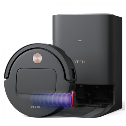 Robô Aspirador e Esfregão Yeedi M14 Plus Preto com Sucção 18.000 Pa, OZMO Roller e Estação OMNI Autolimpante