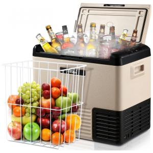 Cooler Elétrico Automotivo Portátil 50 Litros com Congelador, AcouXtro, Bege