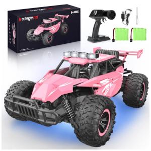 Carro de Controle Remoto Escala 1:16, Atinge 20 km/h, 50 Min de Ação, Kolegend, Rosa