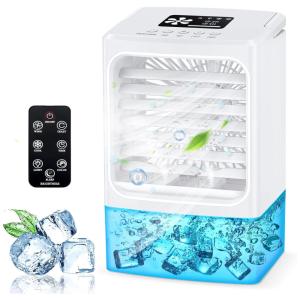 Climatizador de Ar Portátil de Mesa, Capacidade 600mL, 3 Velocidades, OYRGCIK, Branco