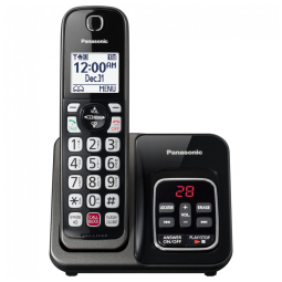 Telefone Sem Fio Panasonic KX-TGD830M Preto Metálico 1 Handset com Bloqueio Avançado de Chamadas, Gravação Bidirecional, Alerta Golpe Um