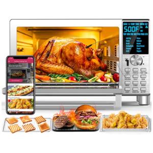 Bravo Forno Elétrico de Bancada 10 em 1 com Temperatura Ajustável, 1800W, 110v, NUWAVE, Prateado