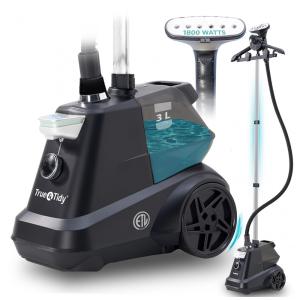 True Tidy Steamer de Roupa de Pé Industrial Pesado para Comércio e Residência, 1800 watts, Reservatório de Água XL 3L, 90 minutos de Vapor
