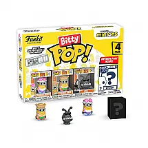 Kit Mini Minions Colecionáveis com Tourist Dave, Tourist Jerry, Kyle e Mystery Chase (Os Estilos Podem Variar), Funko Bitty Pop 73038